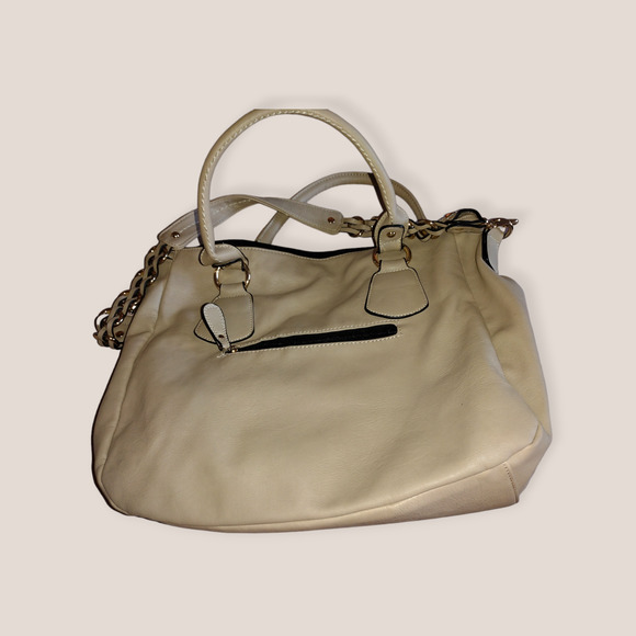 Charming Charlie beige tote handbag Large Chain handle - Picture 2 of 7